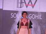 Model looks stunning as she walks the ramp for designer Sounia Gohil