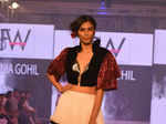 Model looks stunning as she walks the ramp for designer Sounia Gohil