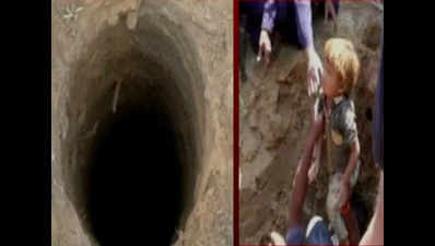 Watch: 2 year-old rescued after he fell into borewell