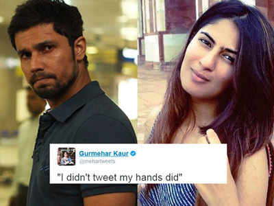 Gurmehar Kaur hits back at Randeep Hooda; says ‘I did not tweet, my hands did’