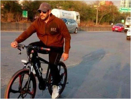 SPOTTED: Salman Khan takes his cycle for a quick spin