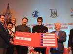 Sanjay Deshmukh, Amitabh Bachchan and Ramesh Sippy during the launch