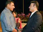 Mukesh Rishi with Anu Malik at felicitation dinner