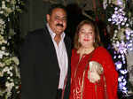 Manoj Jain and Reema Jain attend the wedding reception