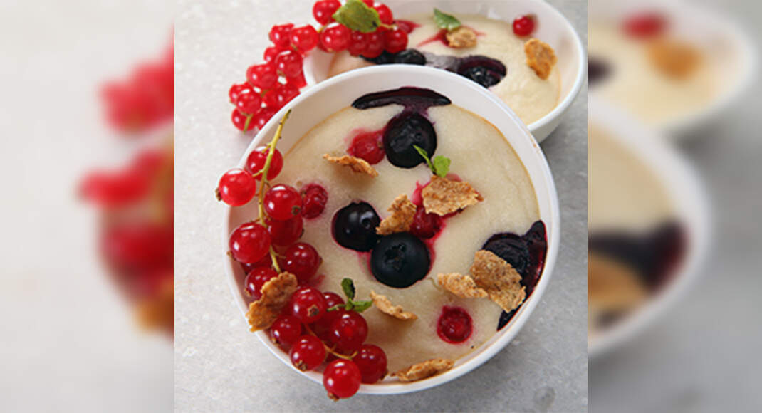 Baked Yogurt with Berries Recipe: How to Make Baked Yogurt with Berries Recipe | Homemade Baked Yogu