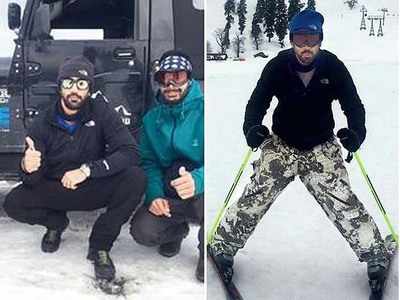 Amit Sadh goes skiing in Gulmarg