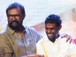Lal and Vinayakan during the audio launch