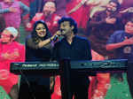 Rimi Tomy and Deepak Dev during the audio launch