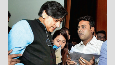 Shashi Tharoor at Hyderabad University, says universities are over-regulated and under-governed