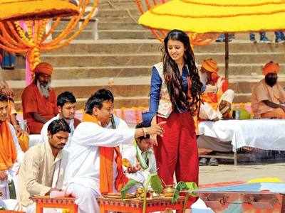 Filmmaker Ashwini Chaudhary shoots for a TV serial in Banaras