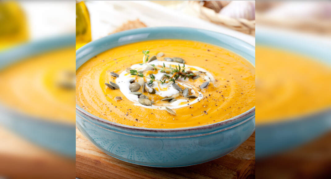 Spiced Pumpkin Soup Recipe: How to Make Spiced Pumpkin Soup Recipe | Homemade Spiced Pumpkin Soup Re