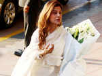 Sapna Mukherjee arrives at the prayer meet of Aishwarya Rai Bachchan's father
