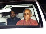 Mukesh Bhatt and Vishesh Bhatt arrive together during the screening