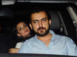 Dia Mirza and Sahil Sangha arrive together during the screening