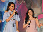 Sonakshi Sinha and Tulsi Kumar during the launch of song Gulabi 2.0