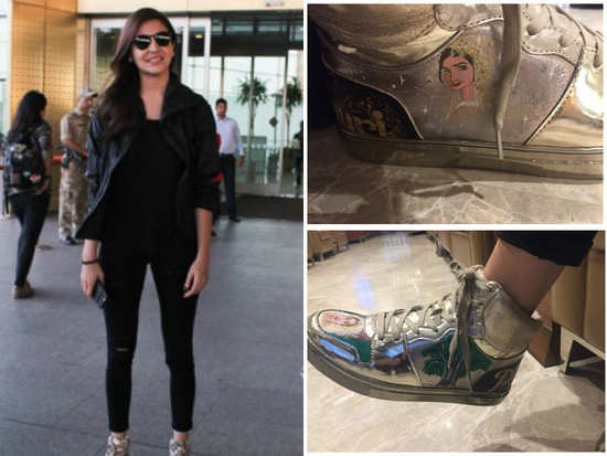 Anushka Sharma flaunts her ‘Phillauri’ inspired shoes at the airport!