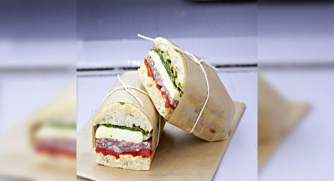 Mediterranean Pressed Picnic Sandwich Recipe: How to Make Mediterranean Pressed Picnic Sandwich Reci