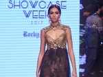 Designer Rocky S’s collection is showcased by a model
