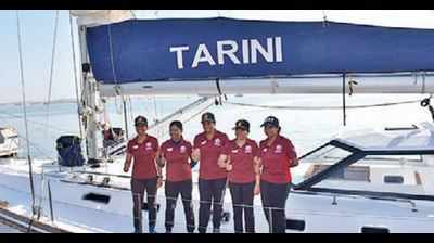 INSV Tarini with all-women crew arrives in Porbandar