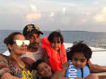 Amrita Arora with family