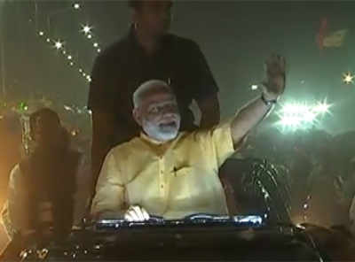 Watch: PM Modi's mega roadshow in Surat