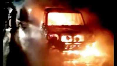Vizag woman charred in freak fire in Scorpio