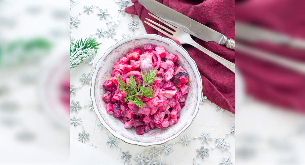 Beet And Herring Salad Recipe: How to Make Beet And Herring Salad Recipe | Homemade Beet And Herring