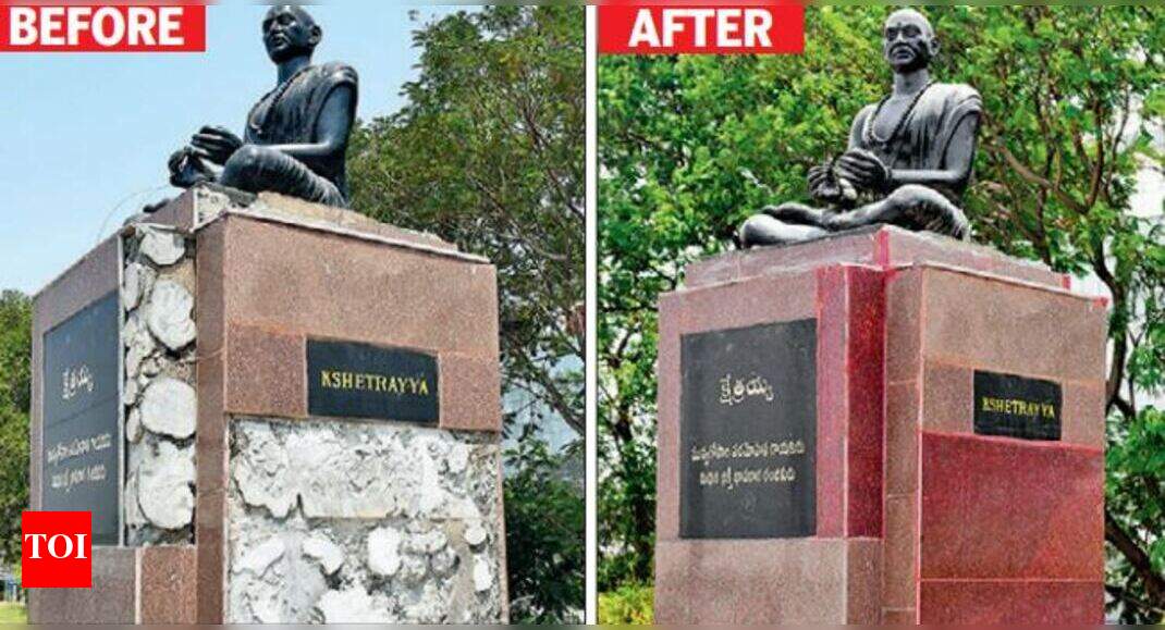 Glory restored Statues of Telugu icons at Tank Bund get makeover