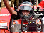Sachin Tendulkar in an F1 car