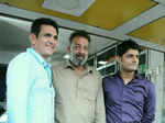Sanjay Dutt,Omung Kumar and Sandeep Singh together on the sets