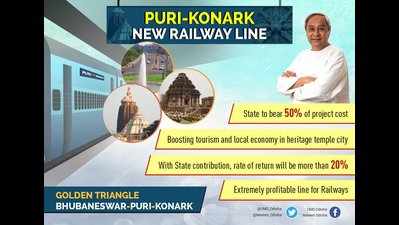 Odisha to bear 50% of project cost of Puri-Konark new line