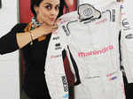 Gul Panag and Formula E racing car