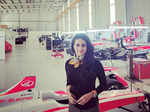 Gul Panag and Formula E racing car