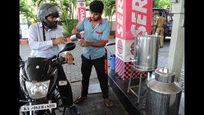Mangaluru fuel station offers customers buttermilk to beat the heat