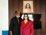 Nagma poses with Rajnikanth
