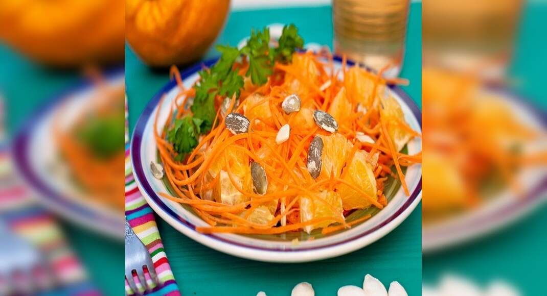 Carrot Orange Salad Recipe: How to Make Carrot Orange Salad Recipe | Homemade Carrot Orange Salad Re