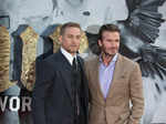 Charlie Hunnam (L) and David Beckham at King Arthur: Legend of the Sword