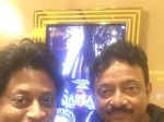 Anand Kumar and Ram Gopal Varma pose at Sarkar 3 Screening