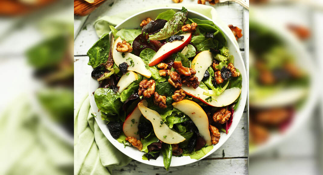 Apple, Pear and Walnut Salad Recipe: How to Make Apple, Pear and Walnut Salad Recipe | Homemade Appl