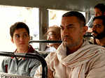 Aamir Khan sitting in a bus