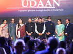 ​ Praful Patel with Varsha Patel, Uddhav Thackeray, Nita Ambani, Maharashtra Chief Minister Devendra Fadnavis, Amitabh Bachchan and Rashmi Thackeray
