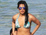 Priyanka Chopra in blue & white bikini