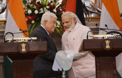 Palestinian president on a four-day visit to India; PM Modi assures support