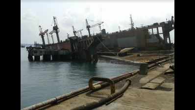 Western India's floating dry dock partially sinks at Goa