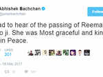 Abhishek Bachchan's tweet on Reema
