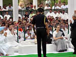 Pranab Mukherjee at Rajiv Gandhi's prayer meet