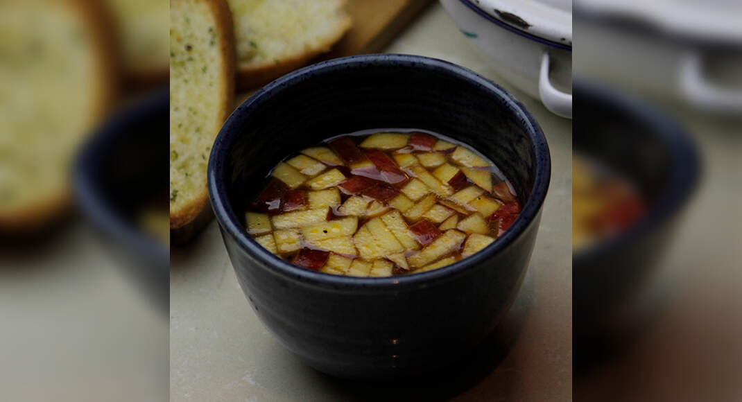 Truffle Flavoured Apple and Tomato Soup recipe by Pawan Bisht on Times Food