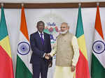 PM Narendra Modi shakes hand with President of Benin