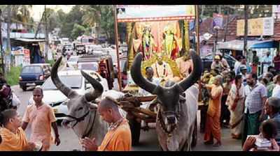 Iskcon procession from Gujarat reached Kochi on Tuesday