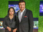 Anju Malik and Anu Malik attend the premiere of Sachin: A Billion Dreams